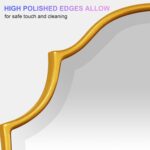 Scalloped Oval Wall Mirror, 24“X36” Gold Lavatory Vainness Mirror, Ornat... - Image 5