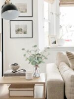 Synthetic Eucalyptus Stems in Glass Vase with Fake Water, 13.5” Faux ... - Image 4