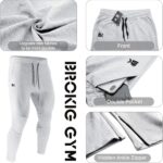 BROKIG Mens Jogger Sport Pants, Informal Zipper Gymnasium Exercise Sweatpants P... - Image 6
