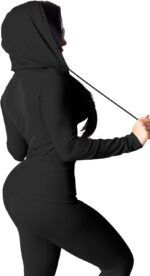 Mrskoala Two Piece Outfits For Ladies Exercise Units Lengthy Sleeve Sweatsui... - Image 3