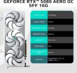 GIGABYTE GeForce RTX 5080 AERO OC SFF 16G Graphics Card, WINDFORCE Coo... - Image 3