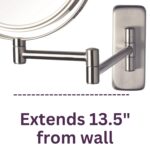 JERDON Two-Sided Wall Mounted Nickel End Make-up Mirror - 5X-1X Magn... - Image 4