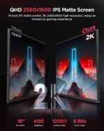UPERFECT 2K 120Hz Transportable Gaming Monitor, 16" 2560x1600 QHD 16:10 400... - Image 3