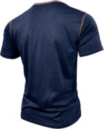 Mens Brief Sleeve Shirts Informal Cotton Henley Shirts Slim Match Summer time C... - Image 4