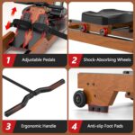 Water Rowing Machine for House Use, WENOKER Wood Foldable Rower Machi... - Image 4