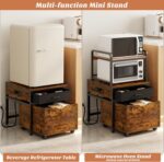 Unikito Mini Fridge Stand with Drawer Storage and Sockets, Heavy Obligation ... - Image 5