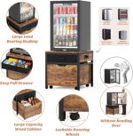 Unikito Mini Fridge Stand with Drawer Storage and Sockets, Heavy Obligation ... - Image 6