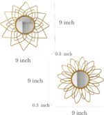 Champagne Gold Spherical Mirrors for Wall Pack of three - | 9 inch Ornamental ... - Image 9