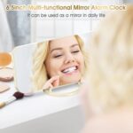WulaWindy Digital Alarm Clock, Massive Mirrored LED Show with Twin US... - Image 3
