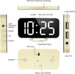 WulaWindy Digital Alarm Clock, Massive Mirrored LED Show with Twin US... - Image 5