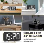 WulaWindy Digital Alarm Clock, Massive Mirrored LED Show with Twin US... - Image 6