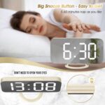 WulaWindy Digital Alarm Clock, Massive Mirrored LED Show with Twin US... - Image 7