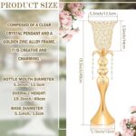 2Pcs Gold Crystal Metallic Vase Set - Tulip & Trumpet Marriage ceremony Centerpiece... - Image 3