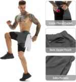 OEBLD Mens Athletic Shorts 2-in-1 Health club Exercise Operating 7'' Shorts with ... - Image 5