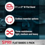 SPRI Flat Bands 3-Pack - Resistance Band Package Set with 3 Ranges of Resi... - Image 5