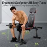 Upgraded Adjustable Weight Bench with Leg Extension and Leg Curl, 9 Ba... - Image 5