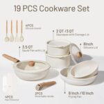 CAROTE 19pcs Pots and Pans Non Stick, Cookware Units Removable Deal with,... - Image 3