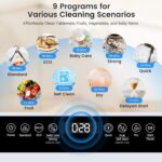 BLITZHOME Countertop Moveable Mini Dishwasher, 9 Applications,167℉ Excessive-Te... - Image 5