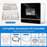 BLITZHOME Countertop Moveable Mini Dishwasher, 9 Applications,167℉ Excessive-Te... - Image 6