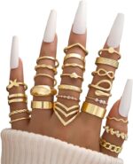 iF YOU 25 Pcs Gold Knuckle Ring Set for Girls, Chunky Stackable Finger... - Image 3