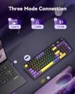 Redragon K725LBY Wi-fi Mechanical Keyboard with Display and Knob, Tr... - Image 3