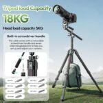 ULANZI JJ06 73.6" Carbon Fiber Video Tripod, Horizontal Tripod w Centr... - Image 5