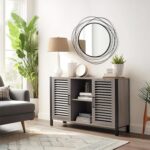 Spherical Wall Mirror - 26.8" Giant Black Circle Mirror for Wall with Artwork ... - Image 3