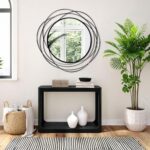 Spherical Wall Mirror - 26.8" Giant Black Circle Mirror for Wall with Artwork ... - Image 4