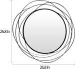 Spherical Wall Mirror - 26.8" Giant Black Circle Mirror for Wall with Artwork ... - Image 5