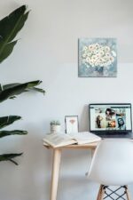 Flowers Toilet Wall Decor Floral Canvas Wall Artwork White Daisy in Vase... - Image 4