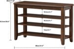 Shoe Bench Storage Rubberwood, Entryway Bench with 3-Tiers Peak Adju... - Image 3