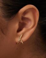 Gold Earrings for Girls Stylish,14K Gold Stud Earrings Dainty Earrings ... - Image 3