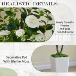 Synthetic Camellia Tree 5FT Synthetic Timber Indoor Faux Plant Bloomi... - Image 4