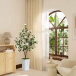 Synthetic Camellia Tree 5FT Synthetic Timber Indoor Faux Plant Bloomi... - Image 8