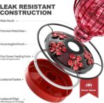 Glass Hummingbird Feeder for Outside Hanging, 26Oz Chook Nectar Feeder... - Image 4