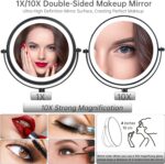 JANEEVA 8" Wall Mounted Lighted Make-up Mirror,Rechargeable Double Facet... - Image 5