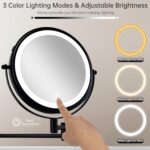 JANEEVA 8" Wall Mounted Lighted Make-up Mirror,Rechargeable Double Facet... - Image 6
