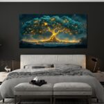 Canvas Wall Artwork Decor Art work for Partitions Inexperienced Gold Wall Artwork Decor Tree... - Image 5