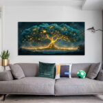 Canvas Wall Artwork Decor Art work for Partitions Inexperienced Gold Wall Artwork Decor Tree... - Image 6