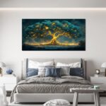 Canvas Wall Artwork Decor Art work for Partitions Inexperienced Gold Wall Artwork Decor Tree... - Image 7