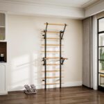 DHT Wooden Stall Bar, Swedish Ladder Suspension Coach with 9 Strategic... - Image 5