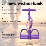 21 Health Resistance Bands-6 Tube Pedal Ankle Puller,Multifunction Te... - Image 5