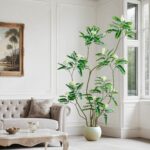 Synthetic Locust Tree 6FT Tall Synthetic Vegetation Indoor with White Fl... - Image 5