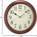Seiko 13 Inch Numbered Wooden End Wall Clock,Brown - Image 5
