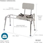 DMI Tub Switch Bench and Bathe Chair with Non Slip Aluminum Physique, F... - Image 5