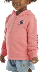Carhartt Child & Toddler Ladies' Half-Zip Hooded Sweatshirt - Image 3