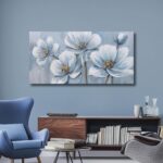 Belmrxne Floral Artwork Wall Decor White Wall Artwork Pop Canvas Portray Mode... - Image 3
