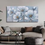 Belmrxne Floral Artwork Wall Decor White Wall Artwork Pop Canvas Portray Mode... - Image 4
