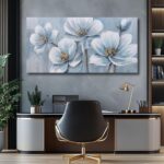 Belmrxne Floral Artwork Wall Decor White Wall Artwork Pop Canvas Portray Mode... - Image 6