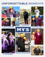 MY'S Males's 3 Piece Slim Match Go well with Set with Tie, 2 Button Blazer Jacket ... - Image 4